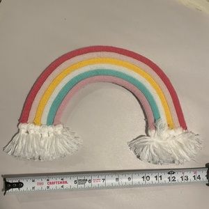 Super cute knit rainbow wall decor